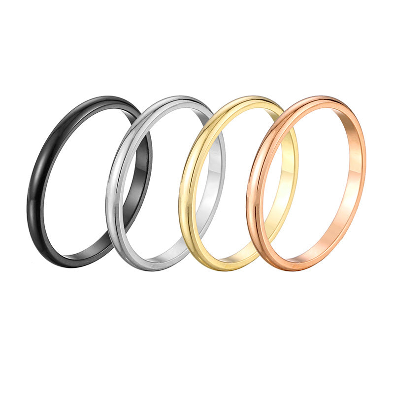 Women's Titanium Steel Rose Gold Plated Spherical Rings