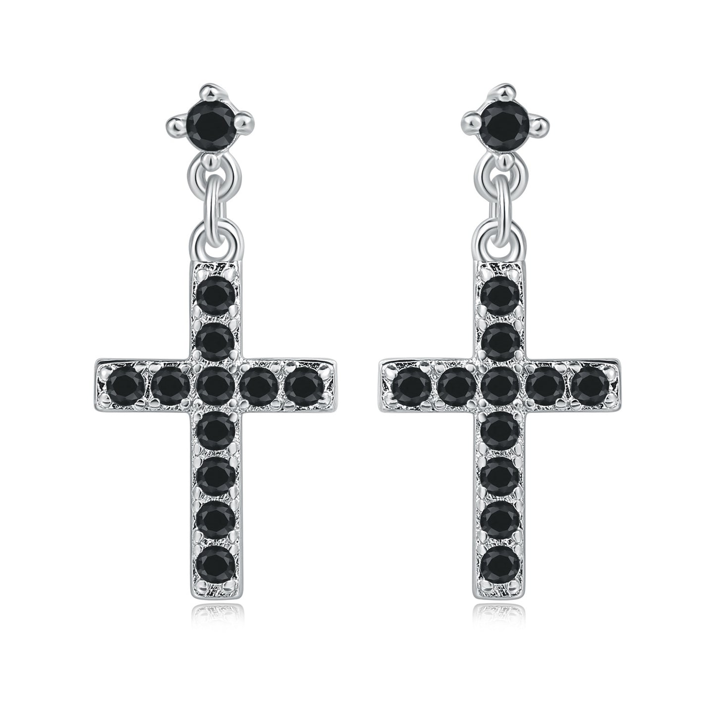 Hip Hop Full Diamond Cross Eardrops Male Earrings