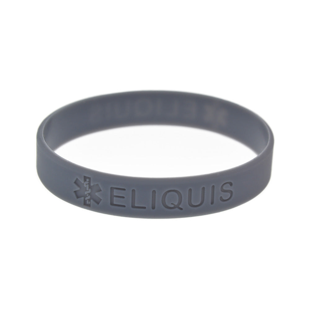 Silicone Medical Warning Wrist Strap Sports Adult Bracelets