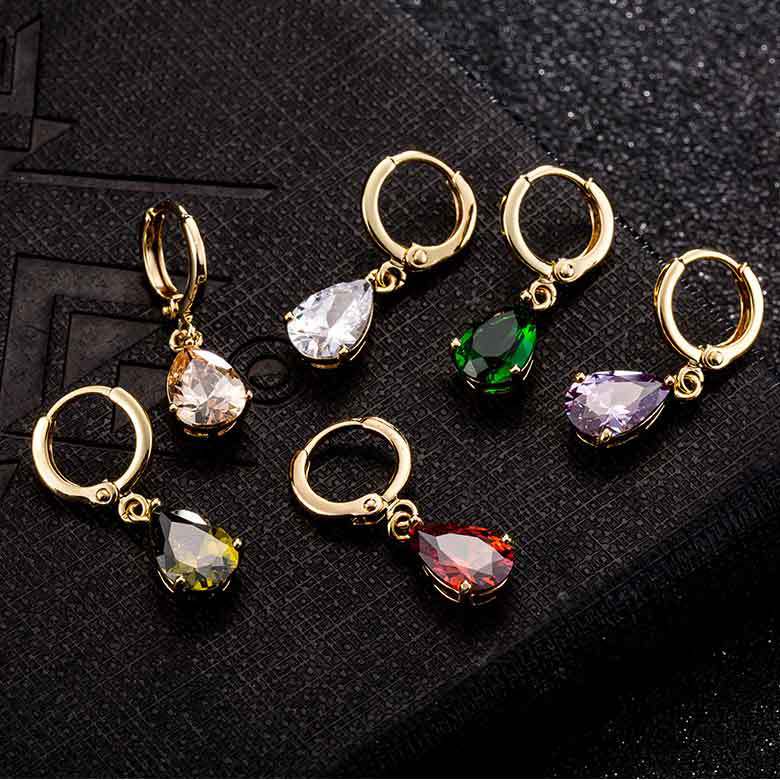 Women's Ear Inlaid Pink Zircon For Earrings