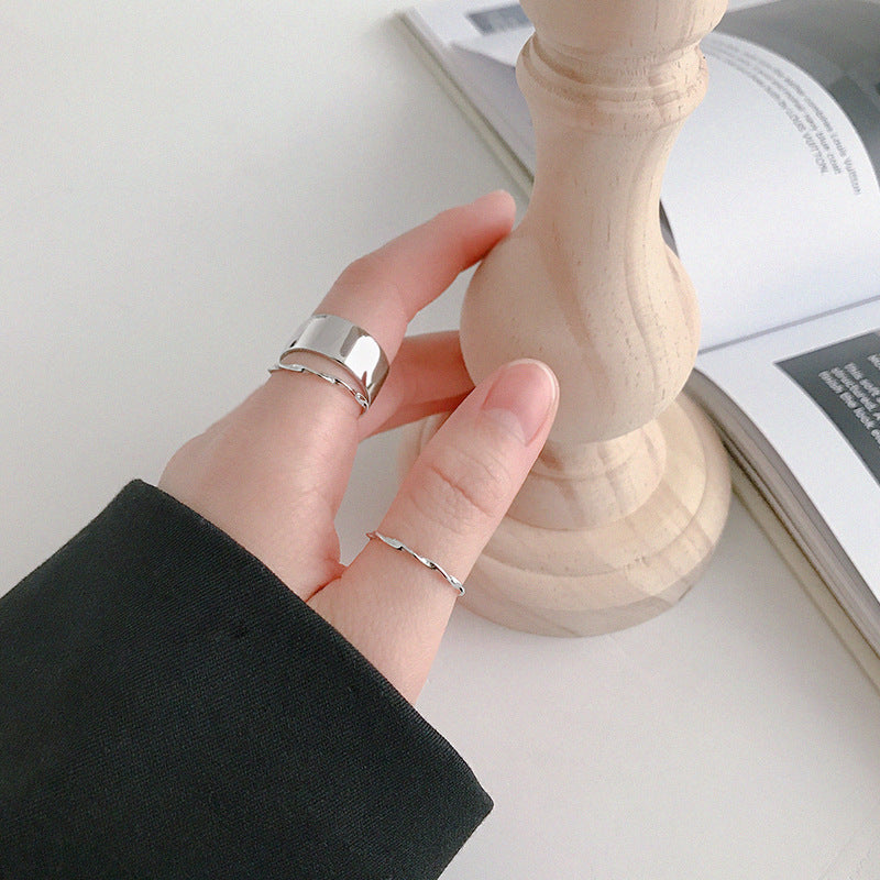 Style Sterling Sier Mobius Wave Opening Rings