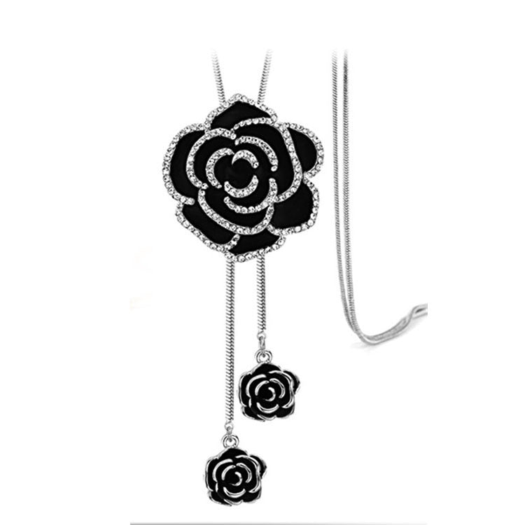 Women's Korean Rose Sweater Chain Long Retro Necklaces