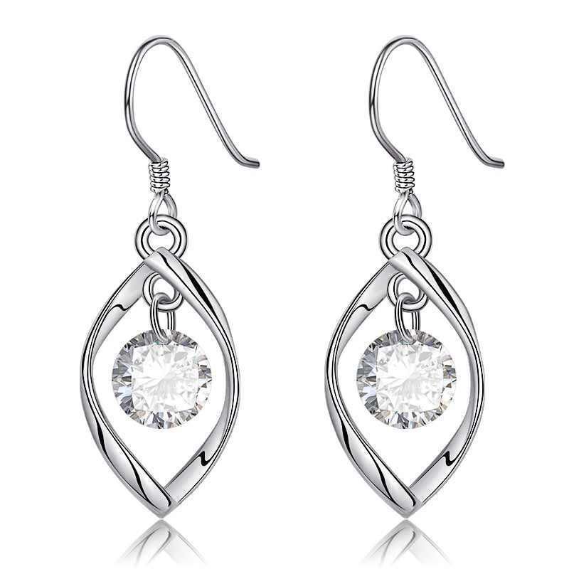 Jane Sier Female Rotating Love Temperamental Tassels Eardrops Ear Hooks Earrings