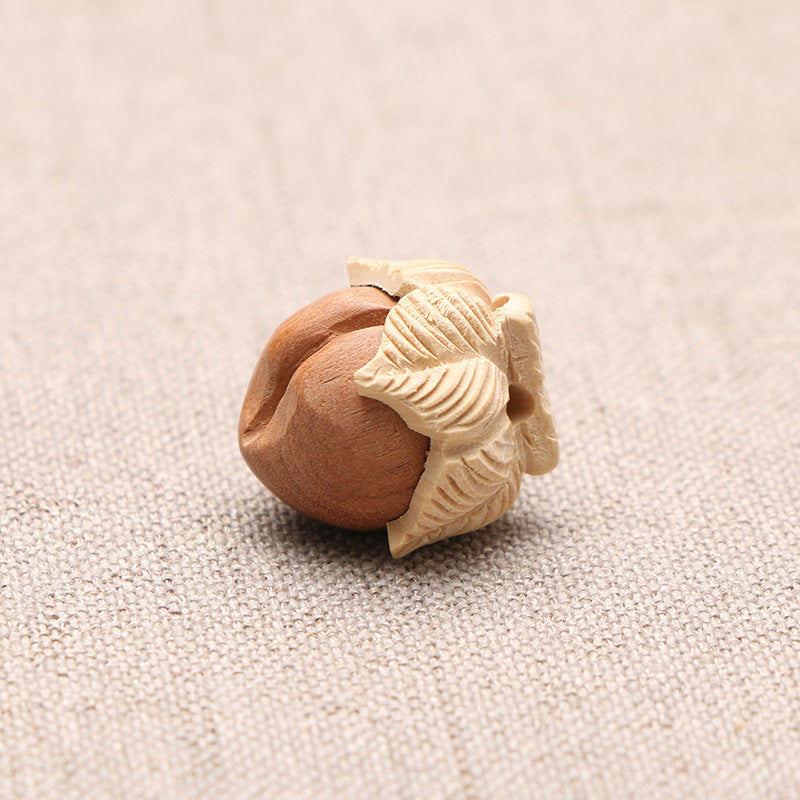 Peach Wood Two-color Lotus Corn Apple Pit Stitching Bracelet