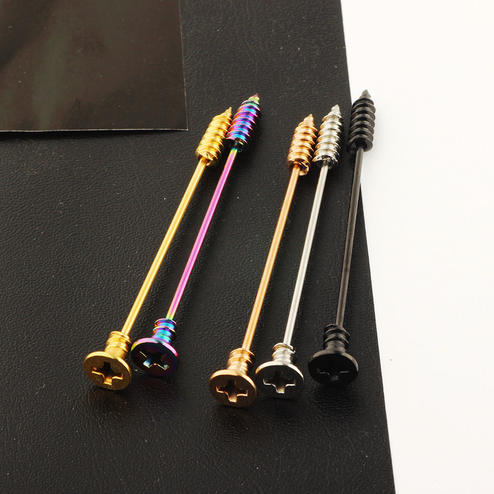 Screw Ear Extender Industrial Barbell Popular Personalized Double Straight Stud Earrings