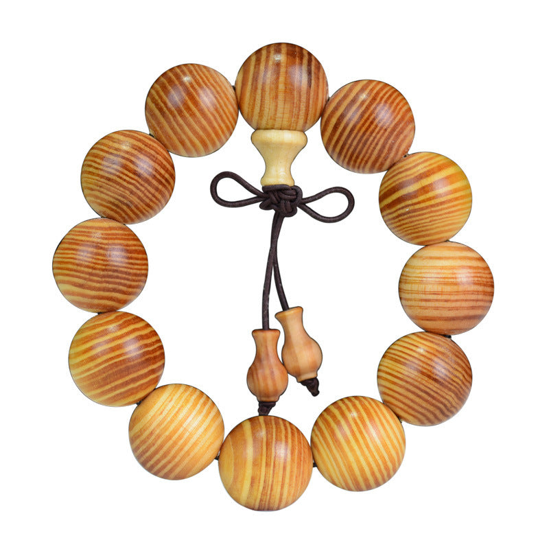 Raja Opaque Pine Cypress Buddha Beads Couple Wooden Bracelet