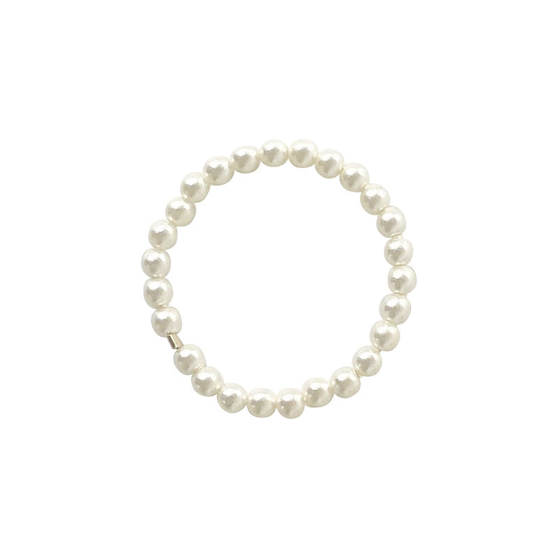 Design Simple Slim Small Pearl Gold Injection Female Ring