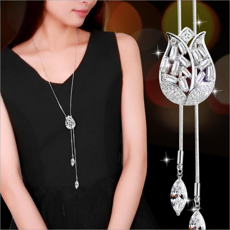 Women's Classic Sweater Chain Long Clothes Accessories Necklaces
