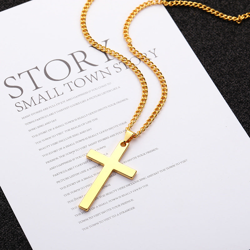 Men's Coffee Billion Ornament Stainless Steel Cross Necklaces