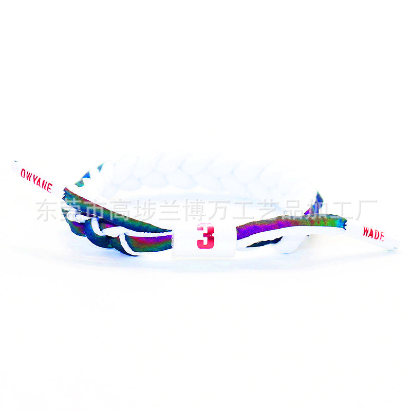 Braided Rope Holographic Reflective Kobe Curry James Owen Harden Bracelets