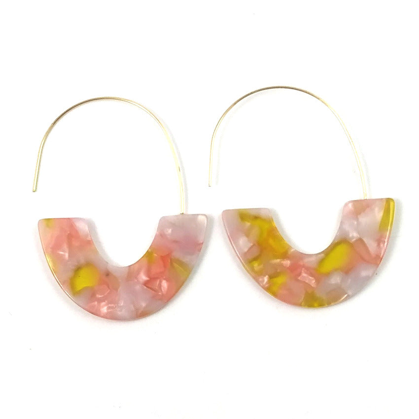 Women's Leopard Print Acetate Acrylic Plate U-shaped Earrings