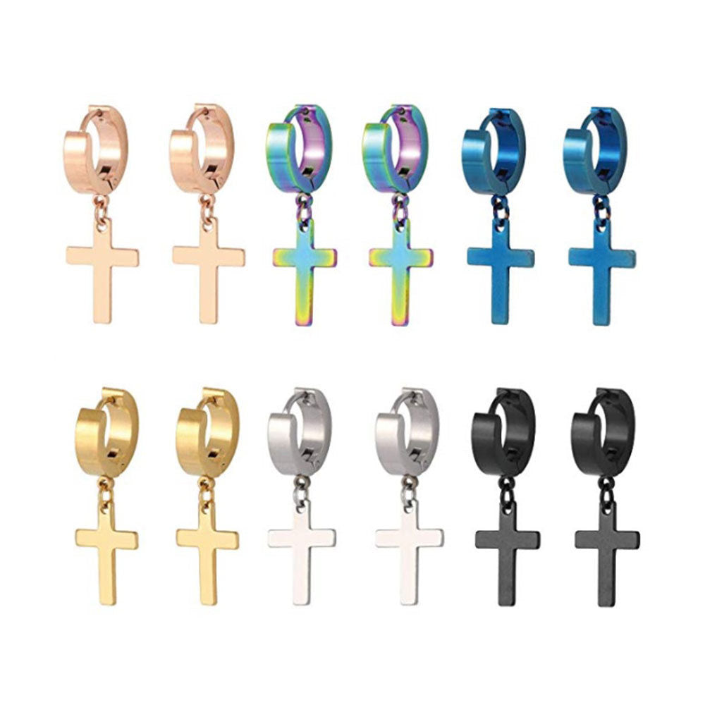 Women's Trendy Simplicity Cross Titanium Steel For Earrings