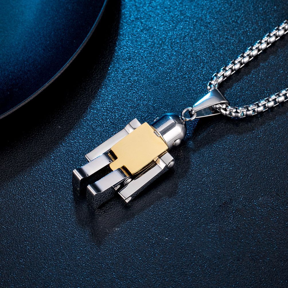 Steel Robot Hip Hop Style Hipster Pendants