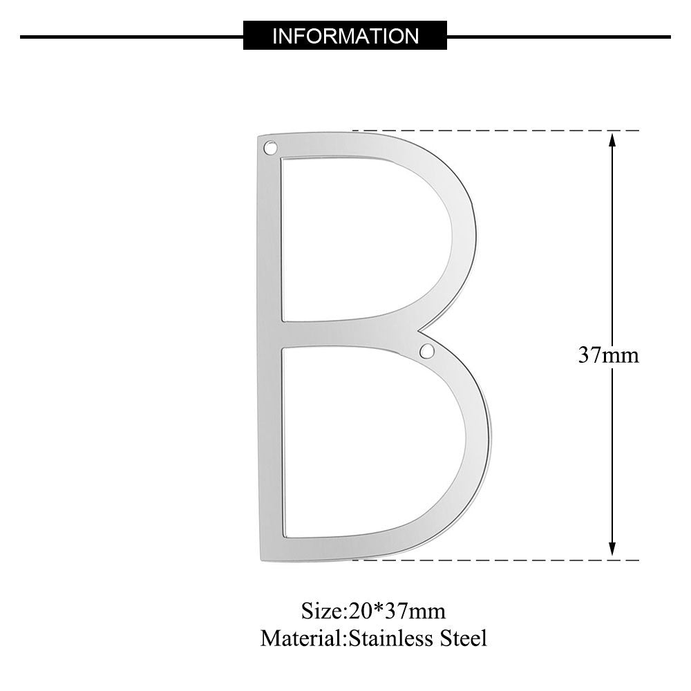 Steel Letter Double Hole Laser Cut Pendants