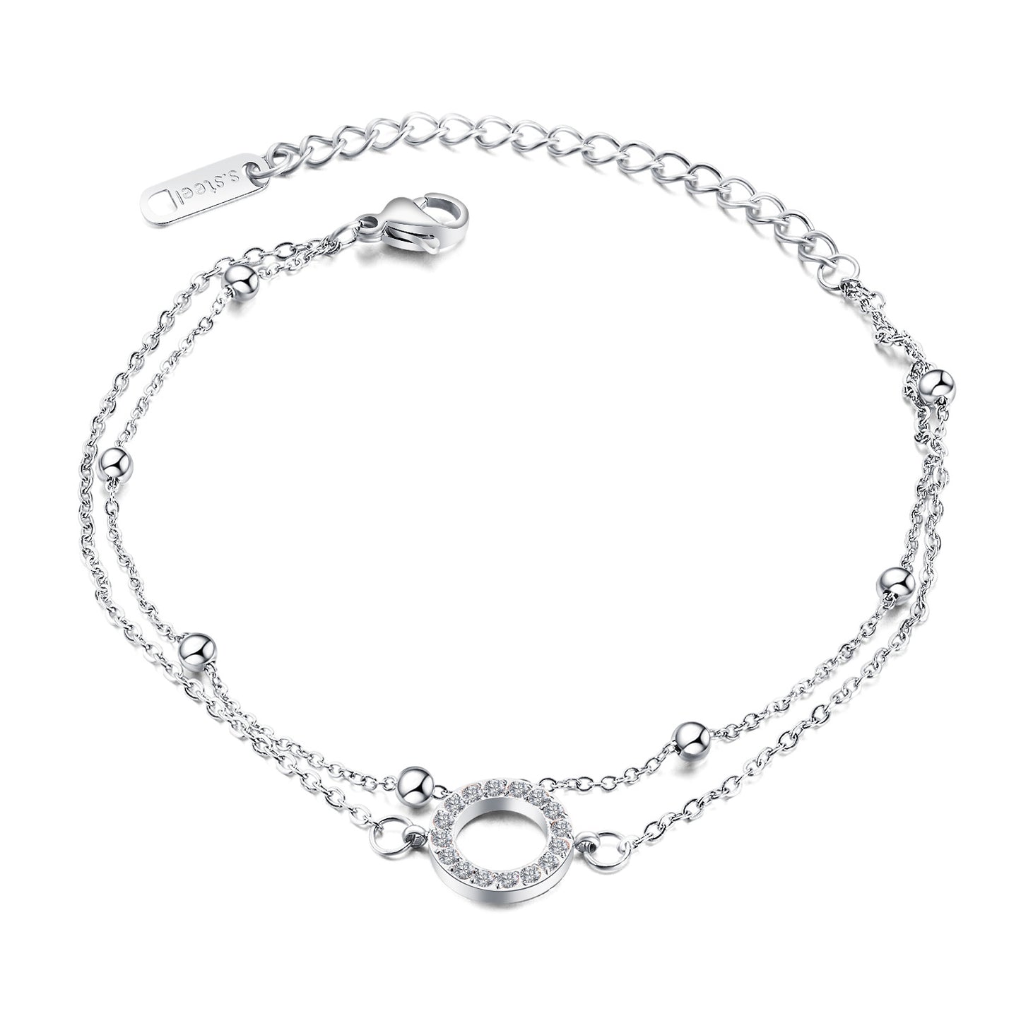 Gold Diamond Korean Fashion Double Titanium Bracelets