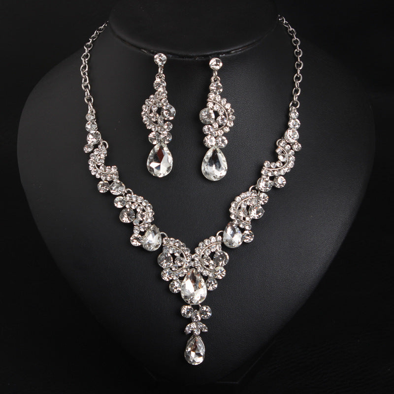 Women's Crystal Simplicity Gem Suite Dress Bride Necklaces