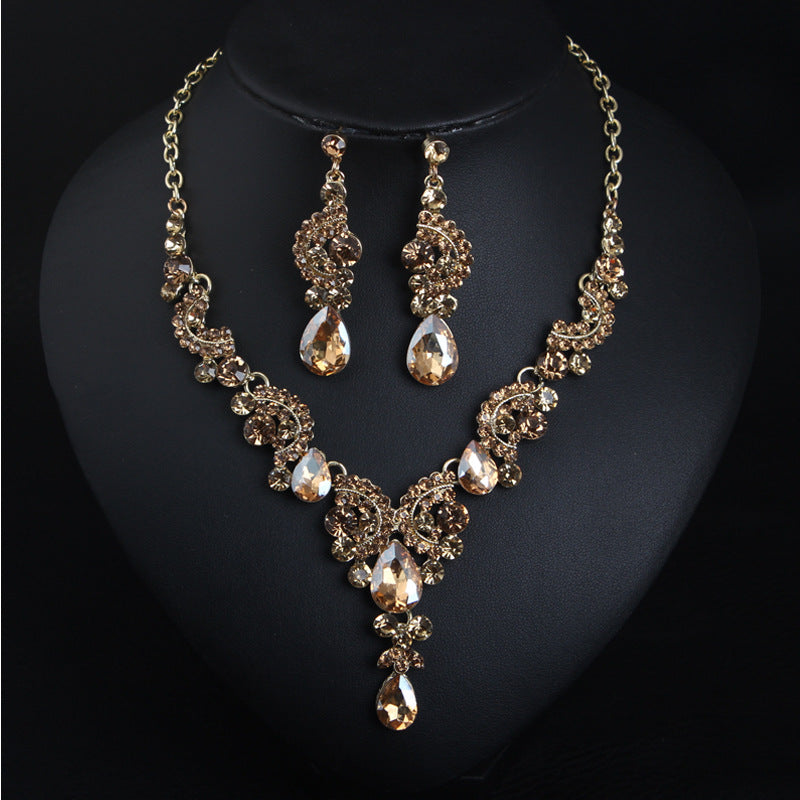 Women's Crystal Simplicity Gem Suite Dress Bride Necklaces