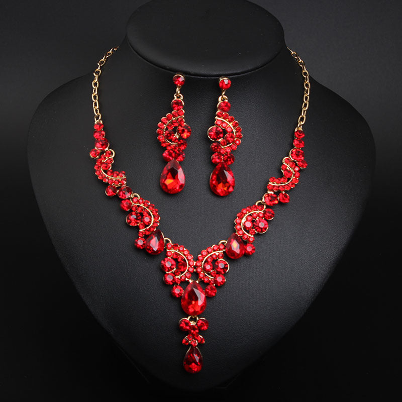 Women's Crystal Simplicity Gem Suite Dress Bride Necklaces