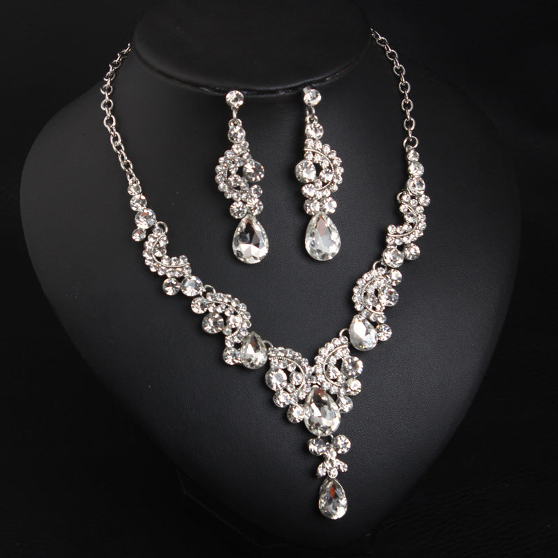 Women's Crystal Simplicity Gem Suite Dress Bride Necklaces