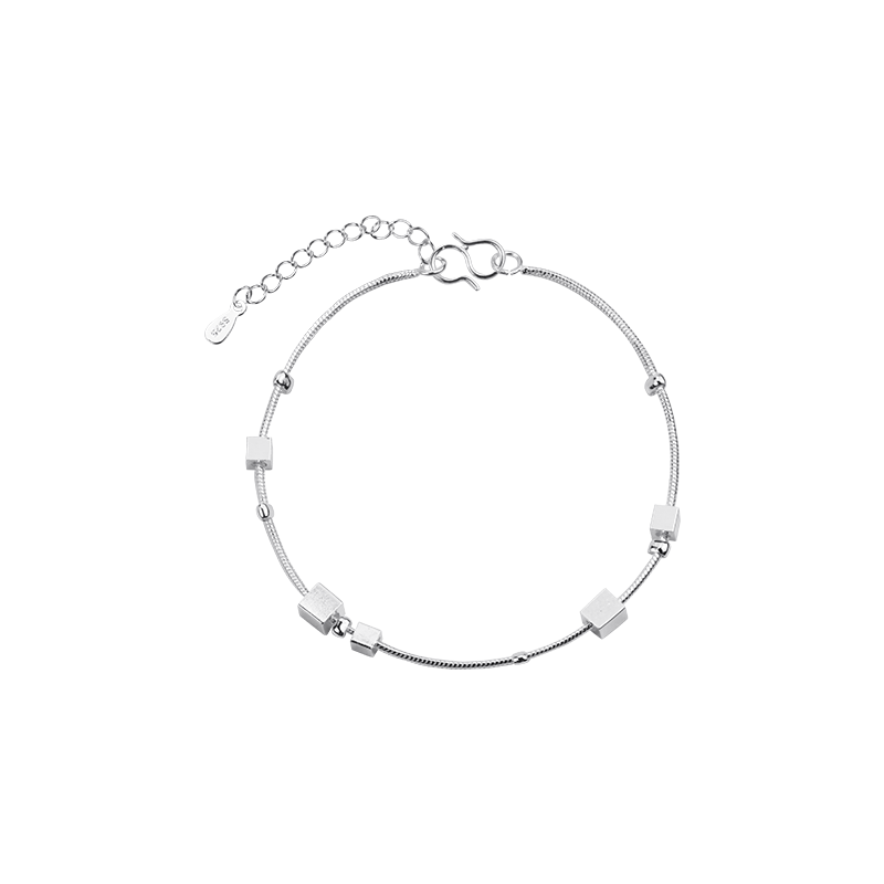 Simple Handmade Brushed Geometric Small Square Fashion Bracelet