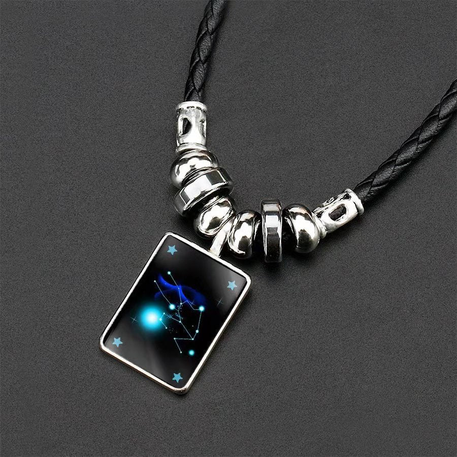 Men's Constellations Gift Starry Sky Luminous Retro Necklaces