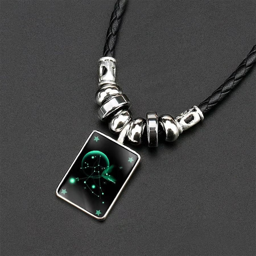 Men's Constellations Gift Starry Sky Luminous Retro Necklaces