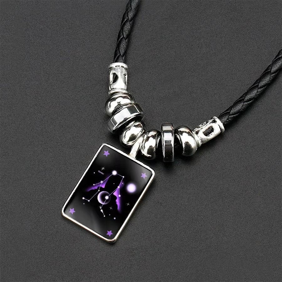 Men's Constellations Gift Starry Sky Luminous Retro Necklaces