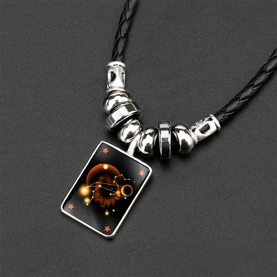 Men's Constellations Gift Starry Sky Luminous Retro Necklaces