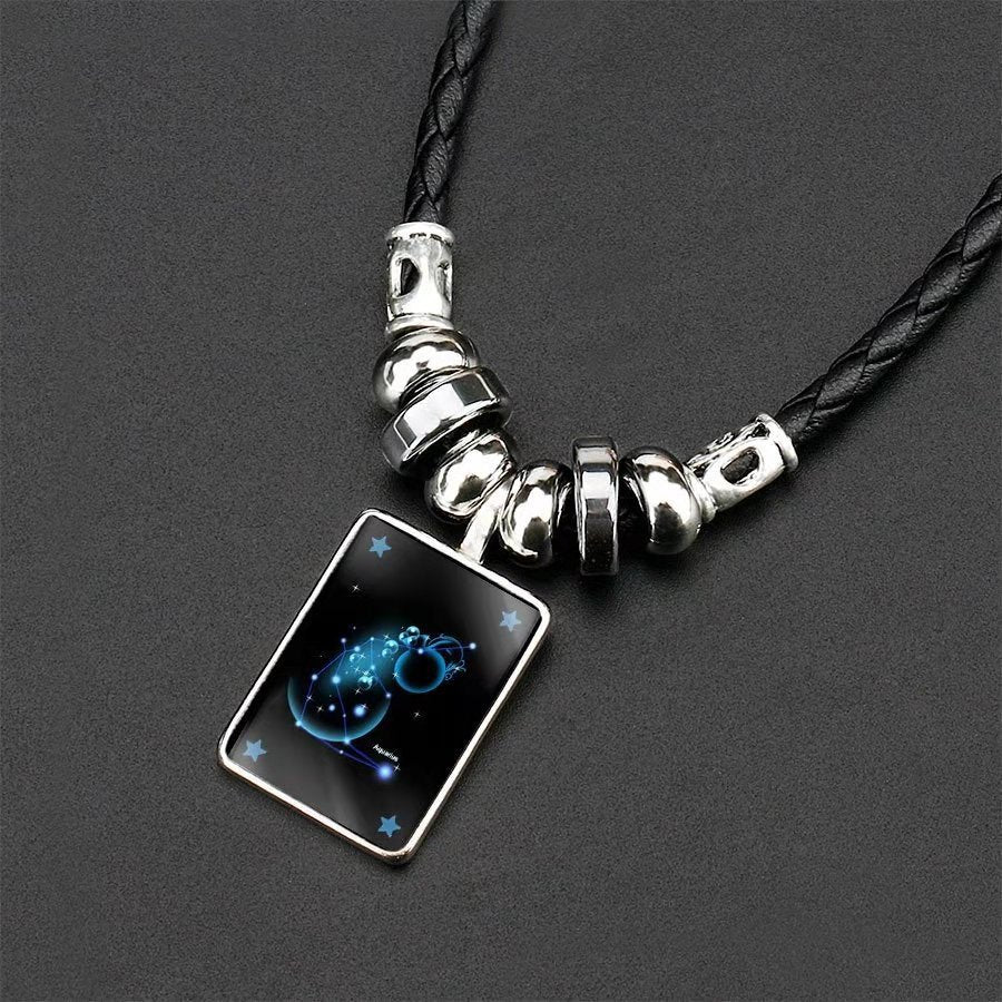 Men's Constellations Gift Starry Sky Luminous Retro Necklaces