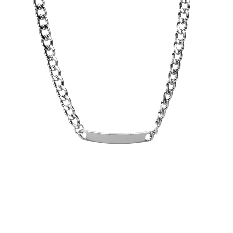 Daniel Curved Chain Clavicle Choker Stainless Steel Necklace