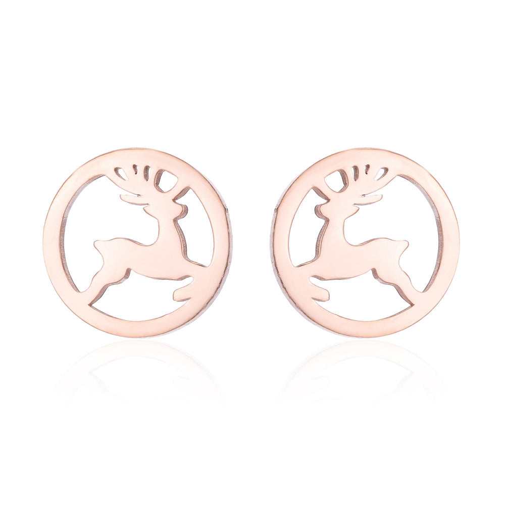 Fashion Simple Stainless Steel Christmas Tree Earrings