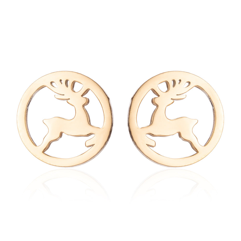 Fashion Simple Stainless Steel Christmas Tree Earrings