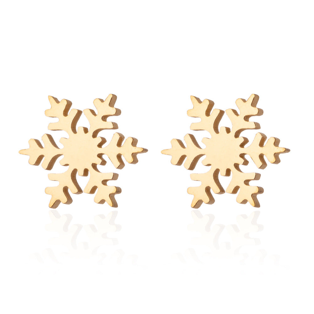 Fashion Simple Stainless Steel Christmas Tree Earrings