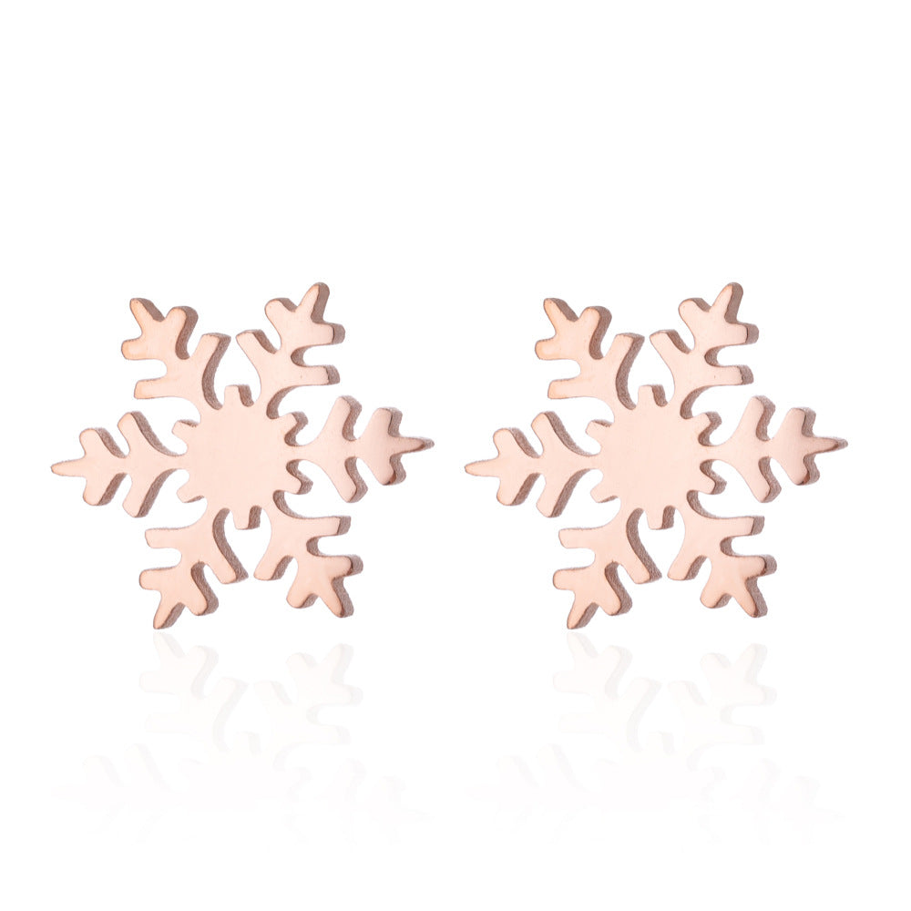 Fashion Simple Stainless Steel Christmas Tree Earrings