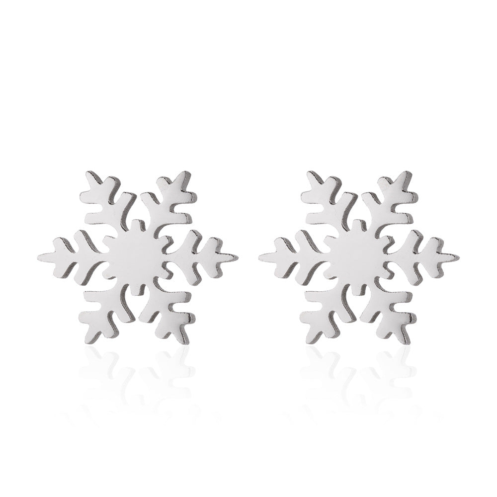 Fashion Simple Stainless Steel Christmas Tree Earrings
