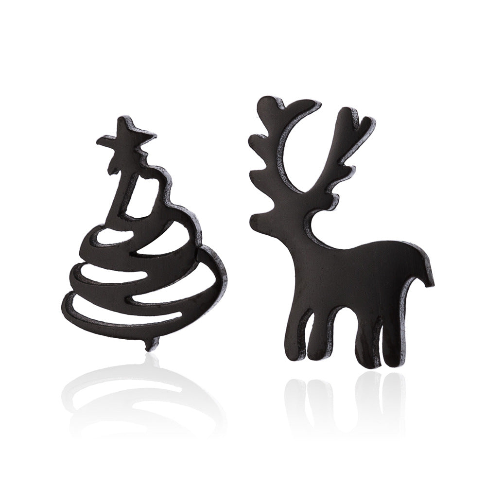 Fashion Simple Stainless Steel Christmas Tree Earrings