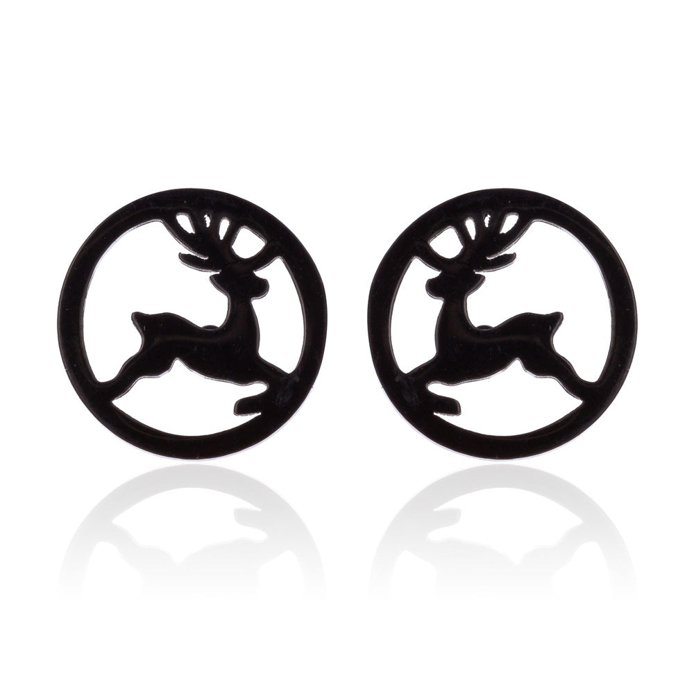 Fashion Simple Stainless Steel Christmas Tree Earrings