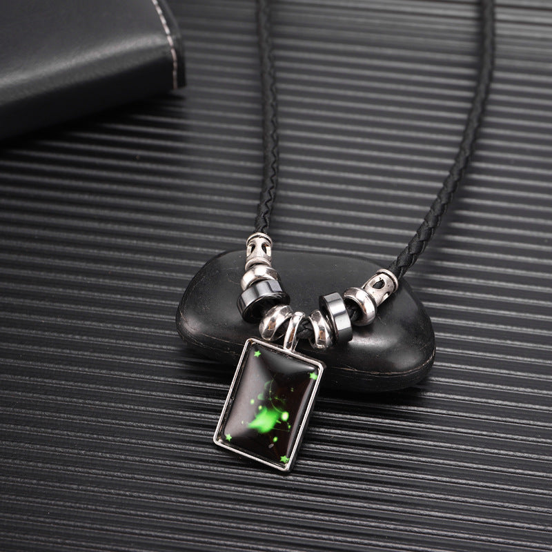 Men's Constellations Gift Starry Sky Luminous Retro Necklaces