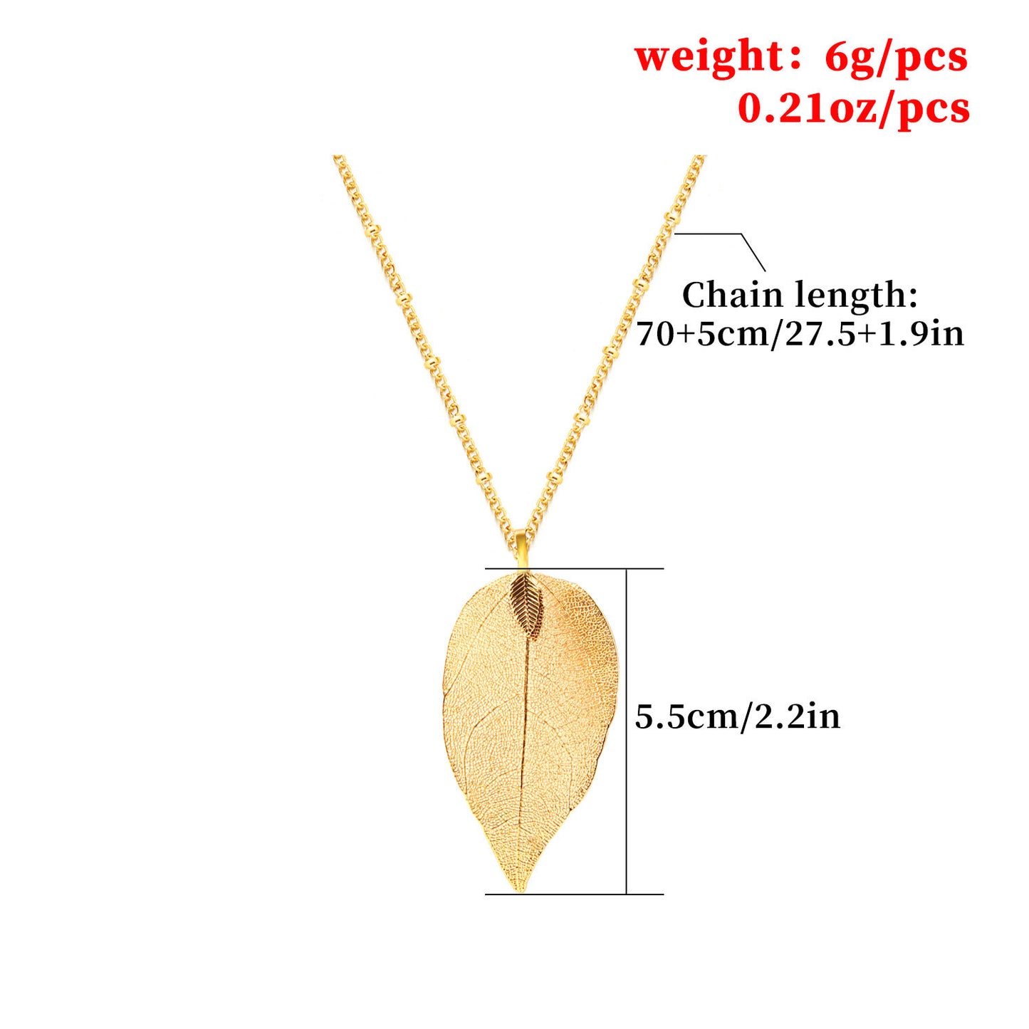 Women's Fashion Real Leaf Simple Hollow Leaves Necklaces