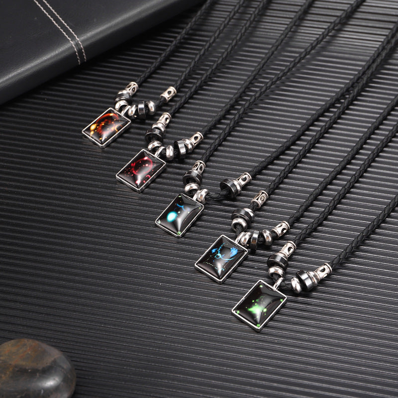 Men's Constellations Gift Starry Sky Luminous Retro Necklaces
