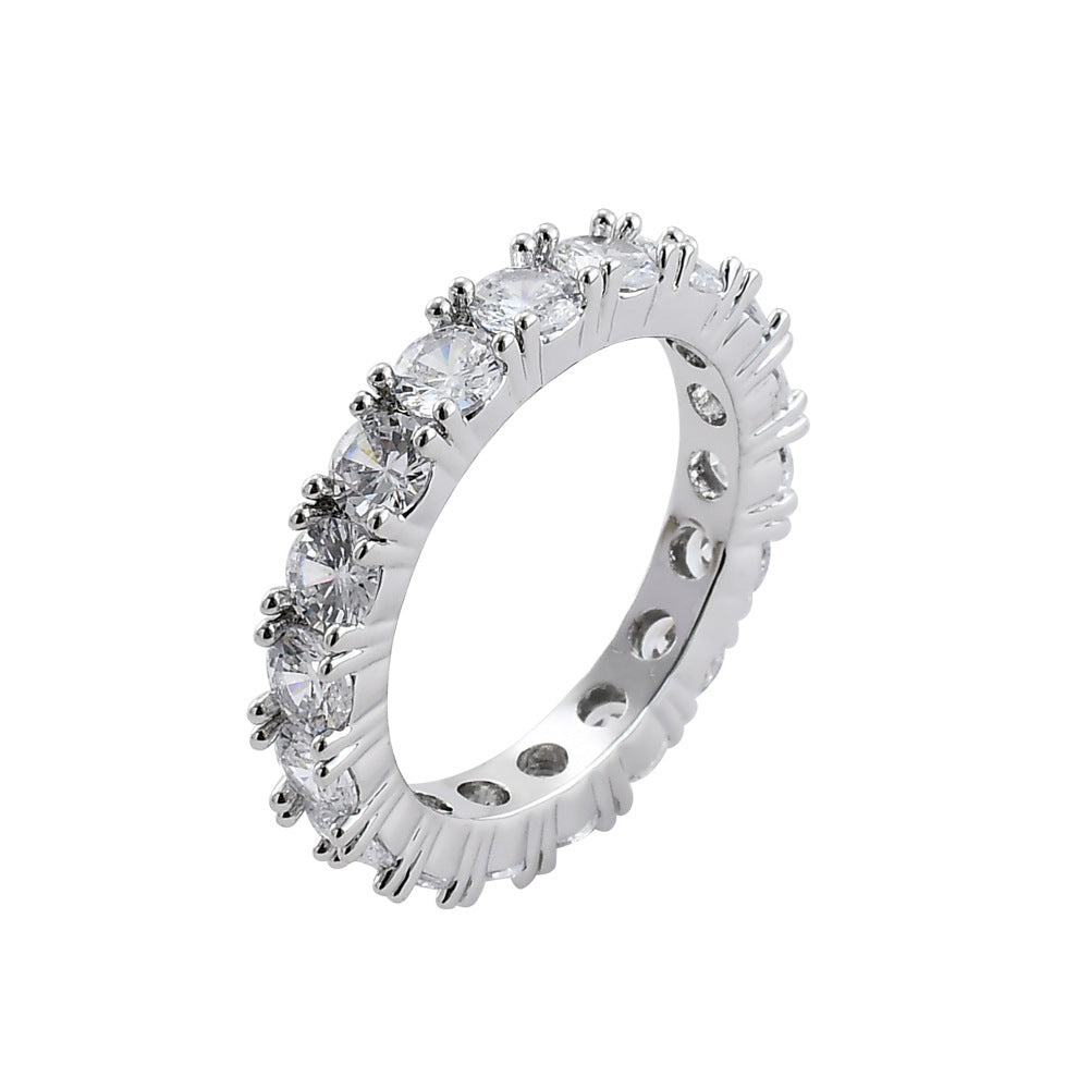 Men's Hip Hop Claw Inlaid Zircon Gold Ring
