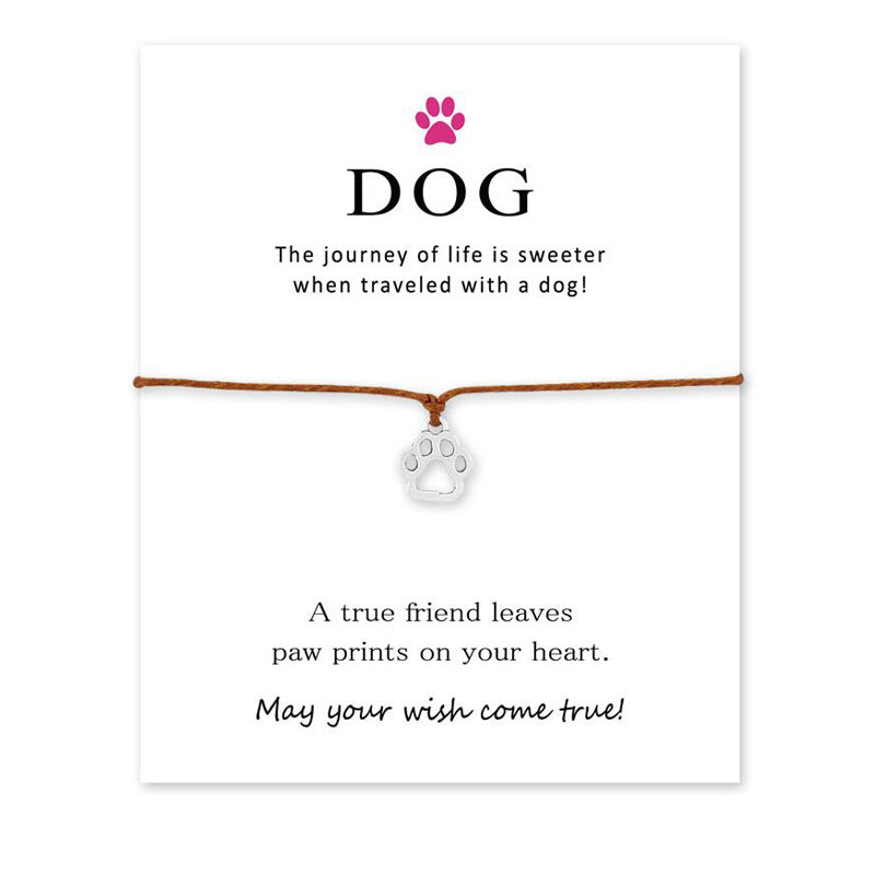 Dog's Paw Dog Lovers Wax Rope Bracelets