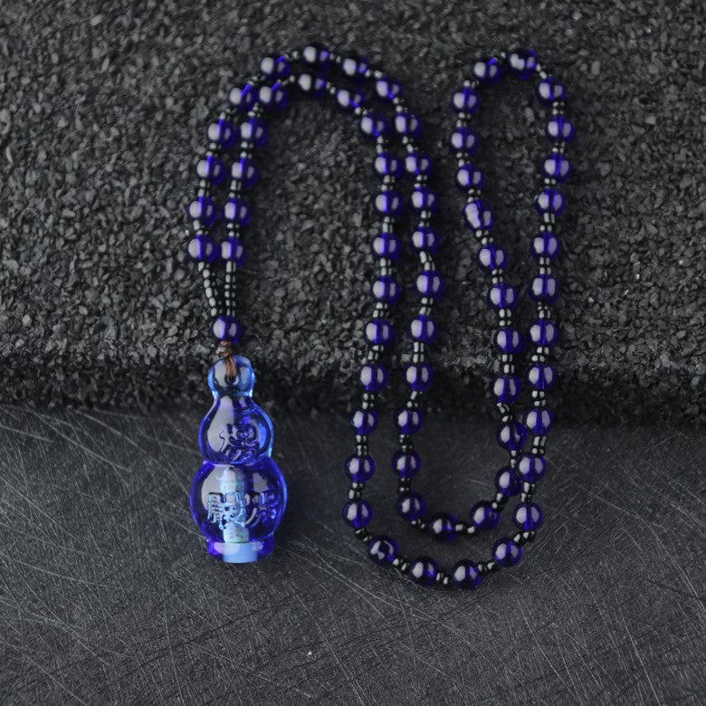 Glass Built-in Scripture Gourd Three-color Aquarius Necklaces