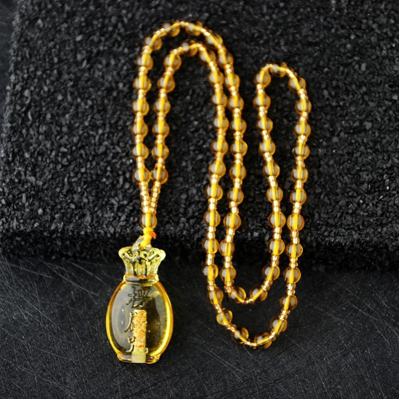 Glass Built-in Scripture Gourd Three-color Aquarius Necklaces