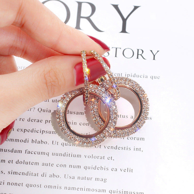Women's Sier Needle Korean Style Fashion Diamond Earrings