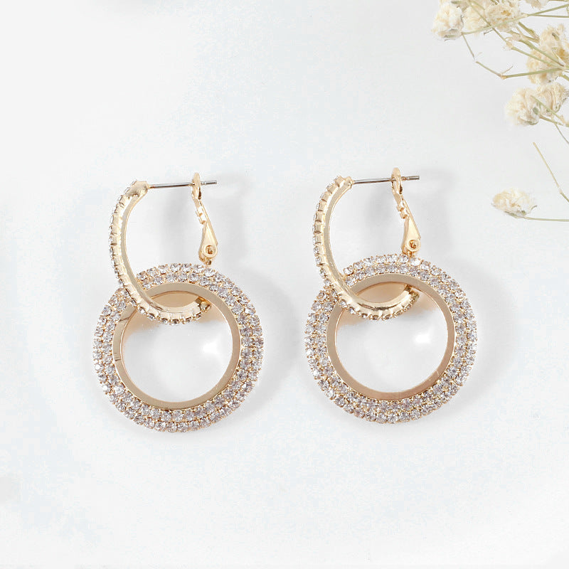 Women's Sier Needle Korean Style Fashion Diamond Earrings