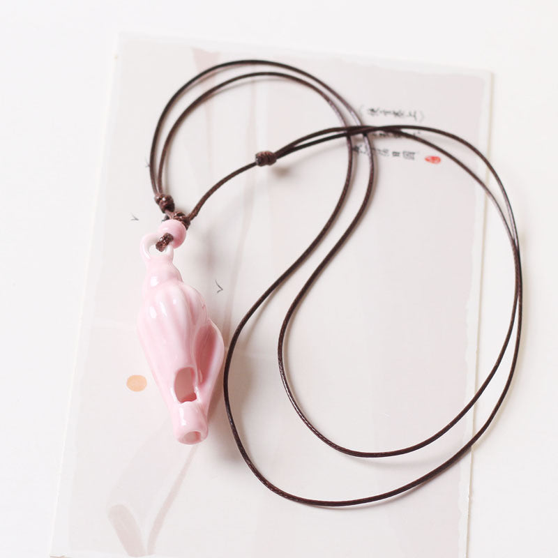 Ceramic Trinkets Pink Conch Whistle Fresh Necklaces