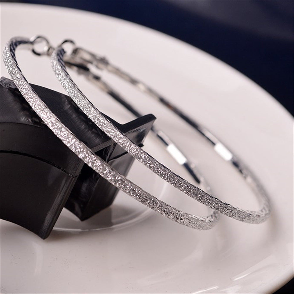 Women's High Profile Retro Big Ear Frosted Earrings