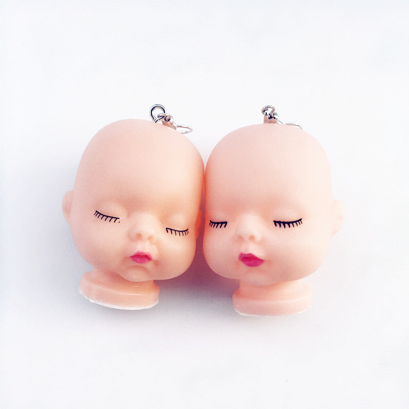 Handicraft Funny Cute Doll Head Niche Earrings