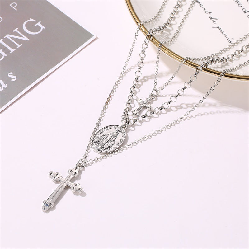 Women's Fashion Popular Twin Cross Metal For Necklaces